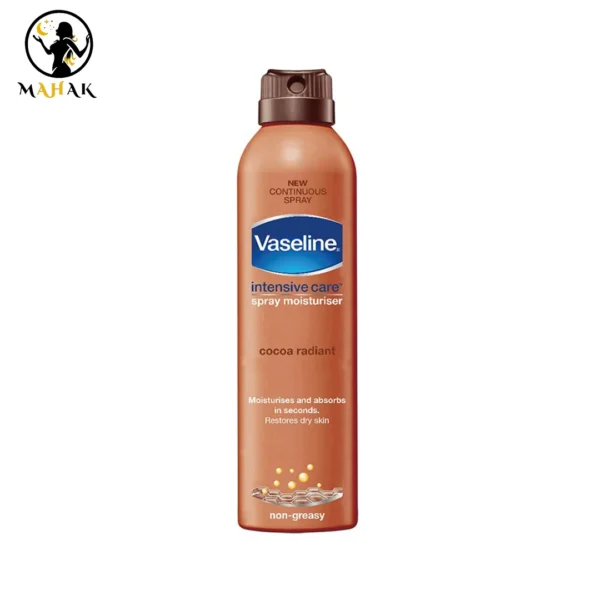 اسپری آبرسان و درخشان کننده کاکائو وازلین Vaseline Intensive Care Cocoa Radiant Spray Moisturizer 190Ml
