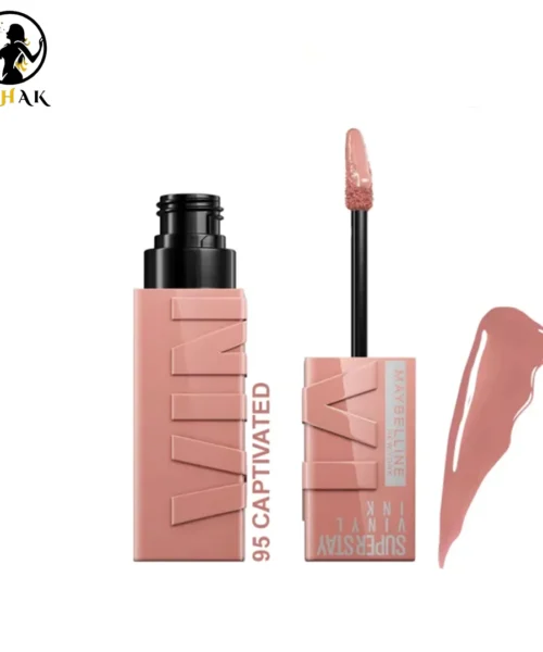 رژ لب مایع براق میبلین سوپر استی مدل VINYL INK شماره 95 رنگ CAPTIVATED