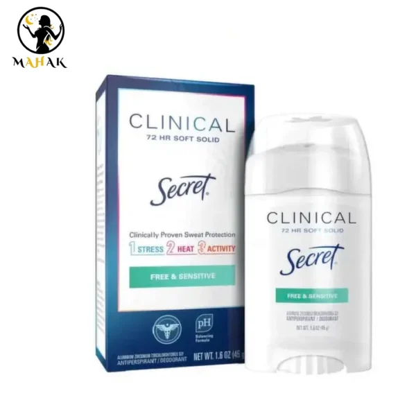 مام کرمی ضد تعریق سکرت کلینیکال مدل Free & Sensitive حجم 45 گرم